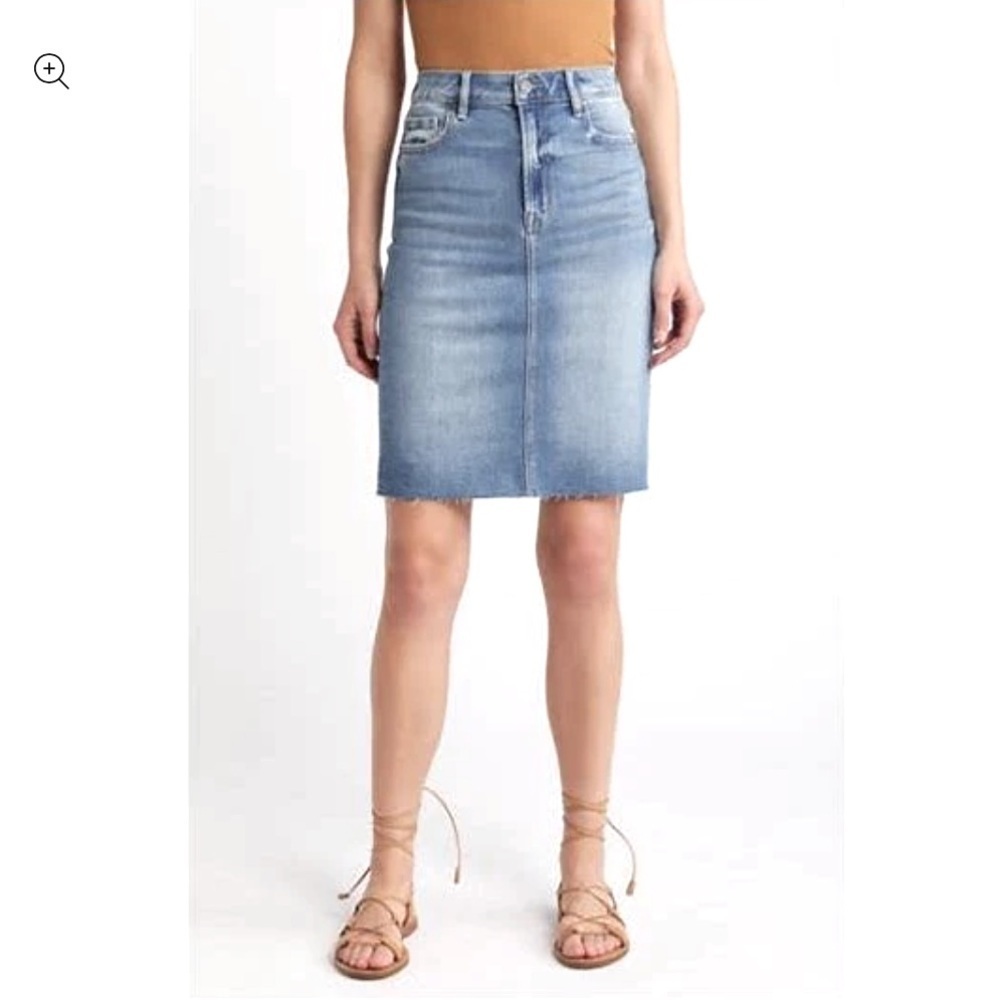 Sundance Denim Pencil Skirt with Raw Hem Size XS - Picture 1 of 7
